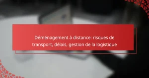 Déménagement à distance: risques de transport, délais, gestion de la logistique