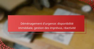 Déménagement d’urgence: disponibilité immédiate, gestion des imprévus, réactivité